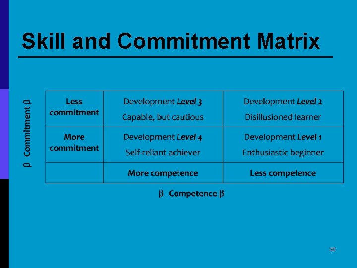 Skill and Commitment Matrix 35 