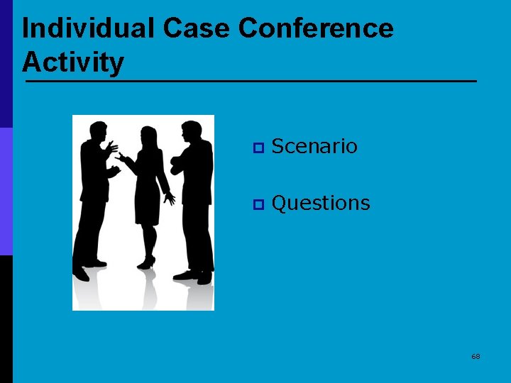 Individual Case Conference Activity p Scenario p Questions 68 