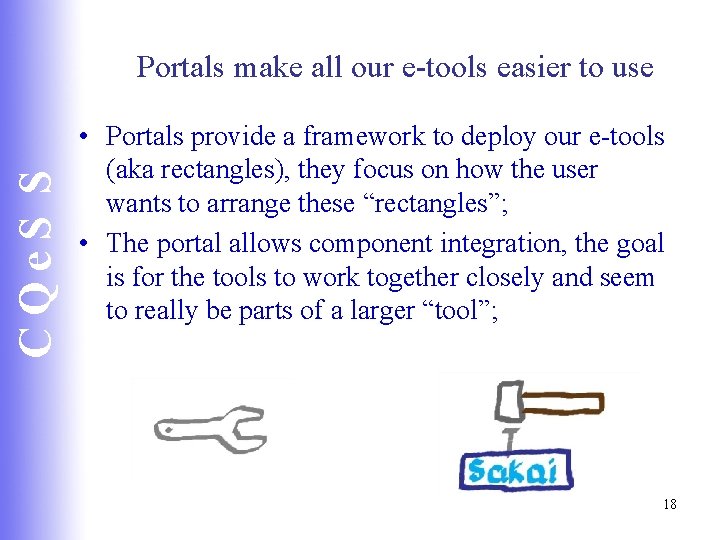 CQe. S S Portals make all our e-tools easier to use • Portals provide