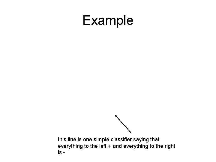 Example this line is one simple classifier saying that everything to the left +