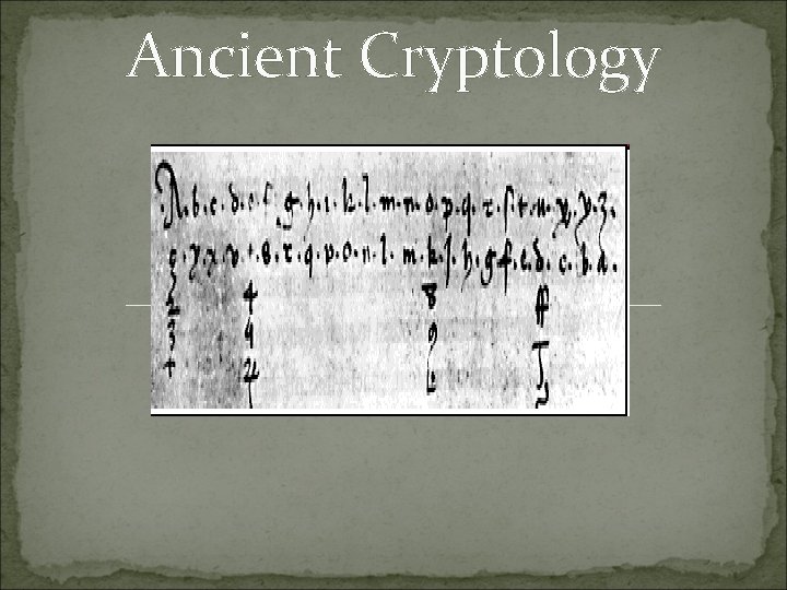 Ancient Cryptology 