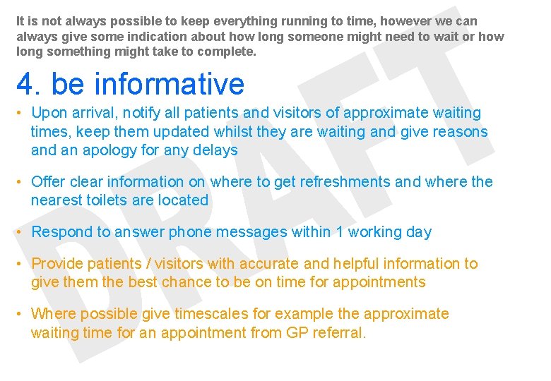 It is not always possible to keep everything running to time, however we can It is not always possible to keep everything running to time, however we can