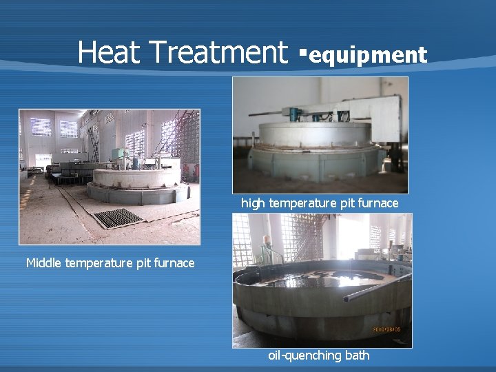 Heat Treatment ▪equipment high temperature pit furnace Middle temperature pit furnace oil-quenching bath 