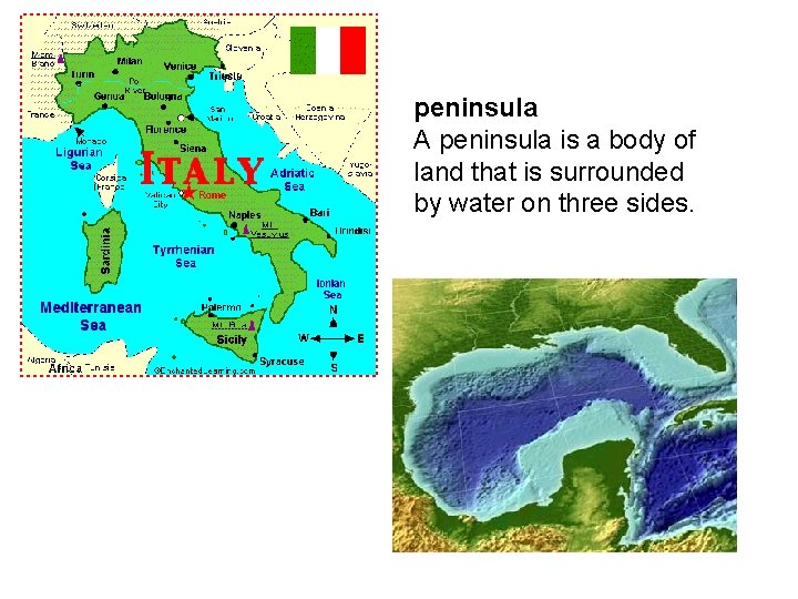 peninsula A peninsula is a body of land that is surrounded by water on