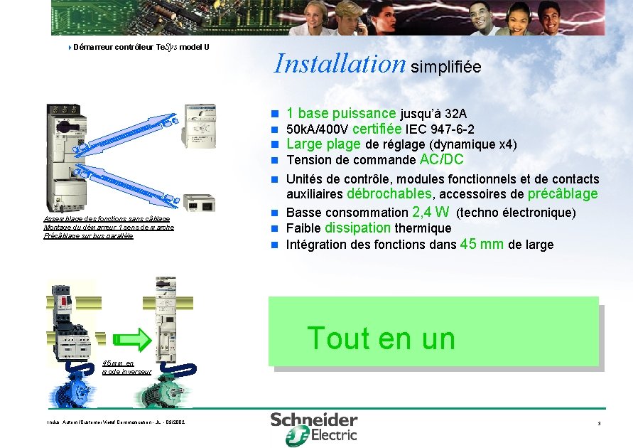  Démarreur contrôleur Te. Sys model U Installation simplifiée n 1 base puissance jusqu’à