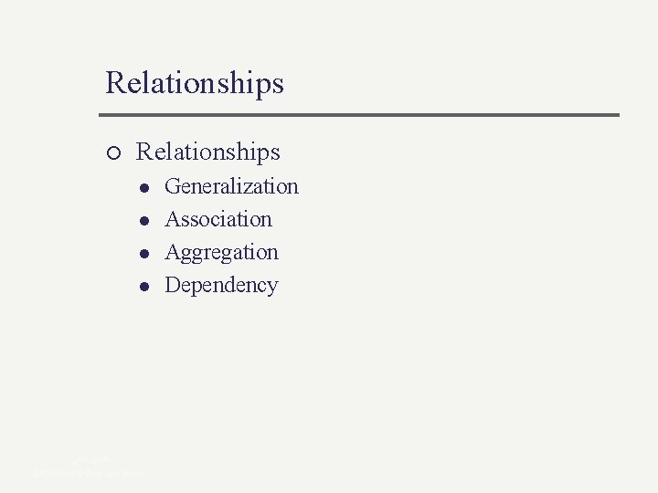 Relationships ¡ Relationships l l ﻻﻣﻌﻲ ﺍﻓﺸﻴﻦ http: //ceit. aut. ac. ir/~lamei Generalization Association Relationships ¡ Relationships l l ﻻﻣﻌﻲ ﺍﻓﺸﻴﻦ http: //ceit. aut. ac. ir/~lamei Generalization Association