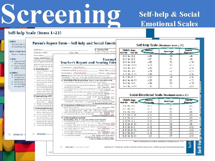 Screening Self-help & Social Emotional Scales 