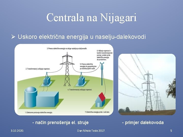 Centrala na Nijagari Ø Uskoro električna energija u naselju-dalekovodi - način prenošenja el. struje