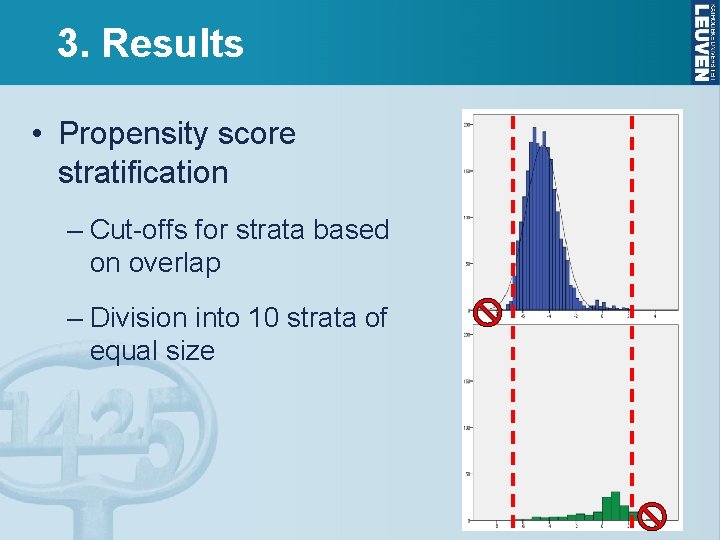 3. Results • Propensity score stratification – Cut-offs for strata based on overlap –