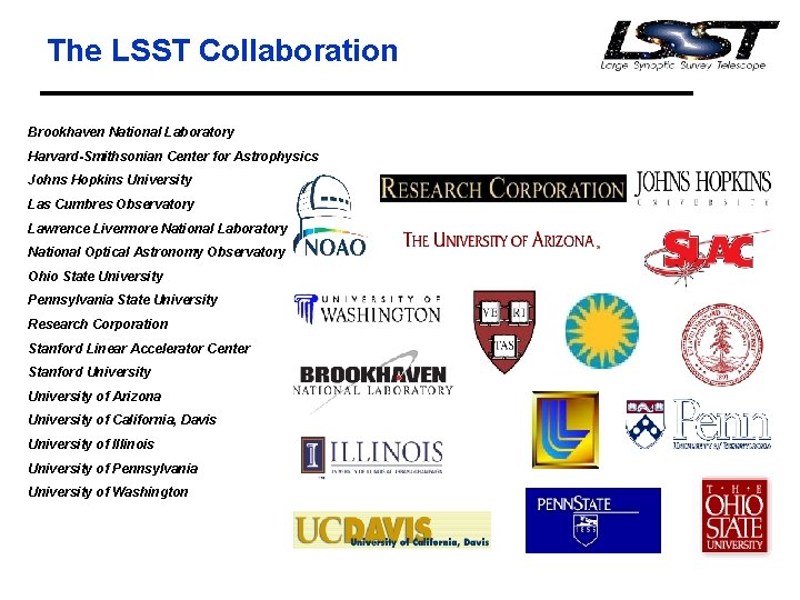 The LSST Collaboration Brookhaven National Laboratory Harvard-Smithsonian Center for Astrophysics Johns Hopkins University Las The LSST Collaboration Brookhaven National Laboratory Harvard-Smithsonian Center for Astrophysics Johns Hopkins University Las