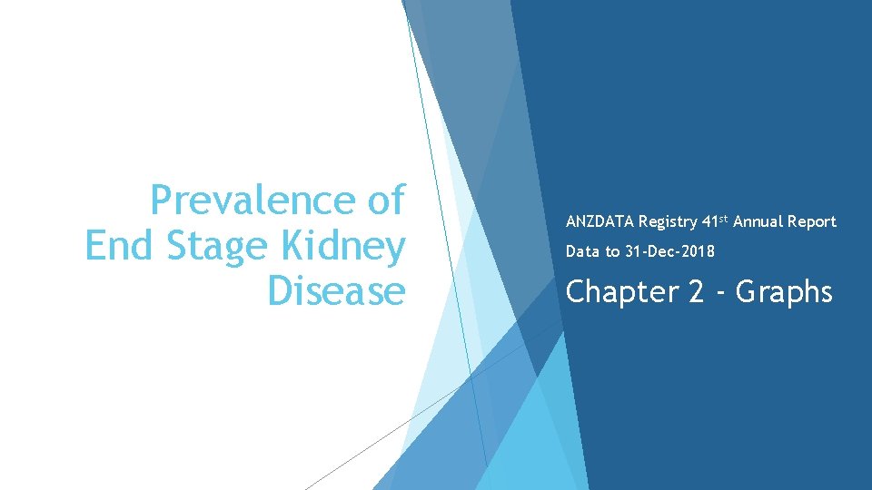 Prevalence of End Stage Kidney Disease ANZDATA Registry 41 st Annual Report Data to