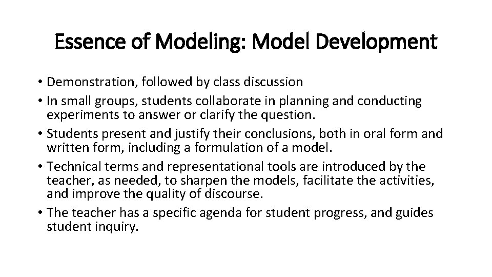 Developing And Using Models SCIENCE DEPARTMENT CURRICULUM NIGHT Modeling Instruction What Is