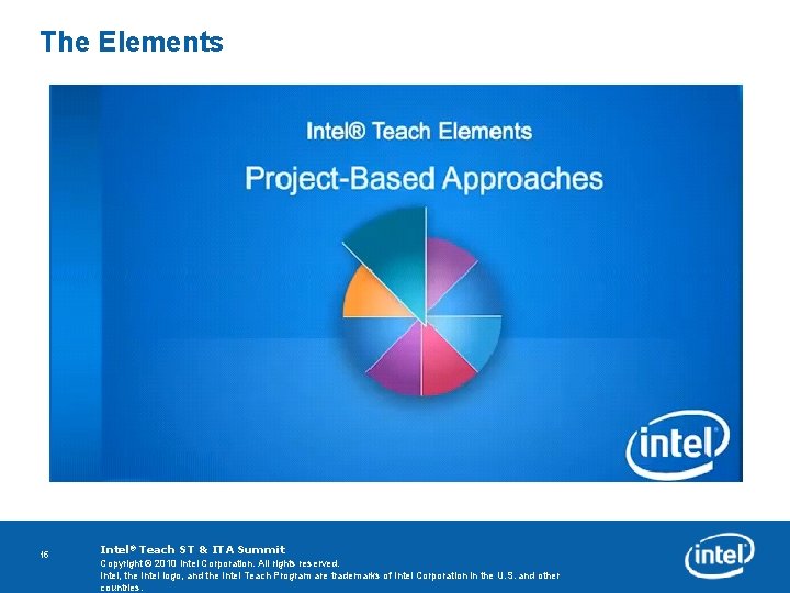 The Elements Copyright © 2010 Intel Corporation. All rights reserved. Intel, the Intel logo,