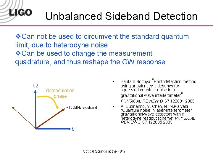 Unbalanced Sideband Detection v. Can not be used to circumvent the standard quantum limit,