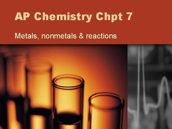 AP Chemistry Chpt 7 Metals, nonmetals & reactions 