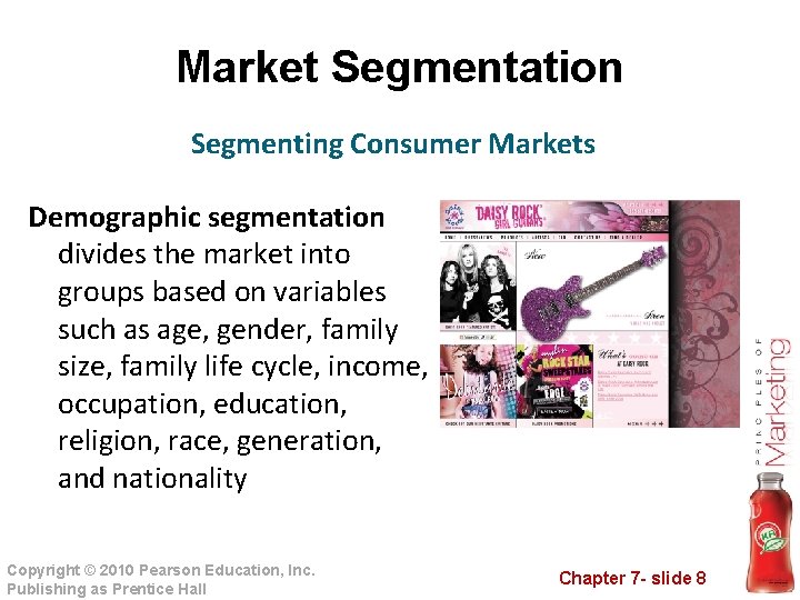 Market Segmentation Segmenting Consumer Markets Demographic segmentation divides the market into groups based on Market Segmentation Segmenting Consumer Markets Demographic segmentation divides the market into groups based on