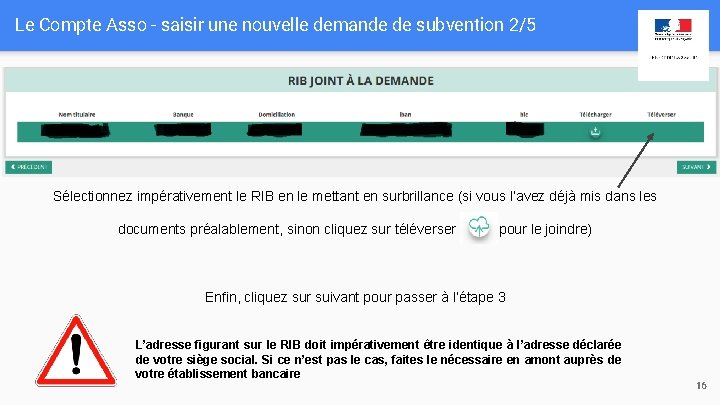 Le Compte Asso - saisir une nouvelle demande de subvention 2/5 Sélectionnez impérativement le