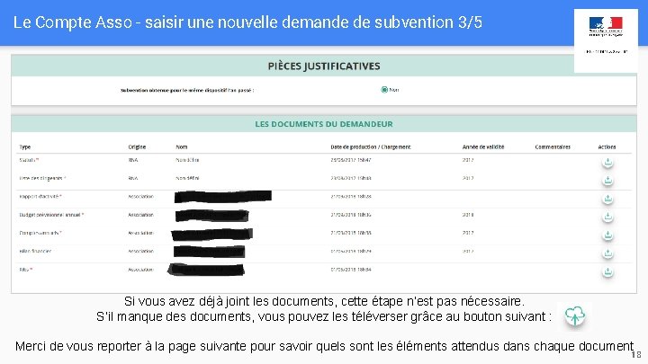 Le Compte Asso - saisir une nouvelle demande de subvention 3/5 Si vous avez