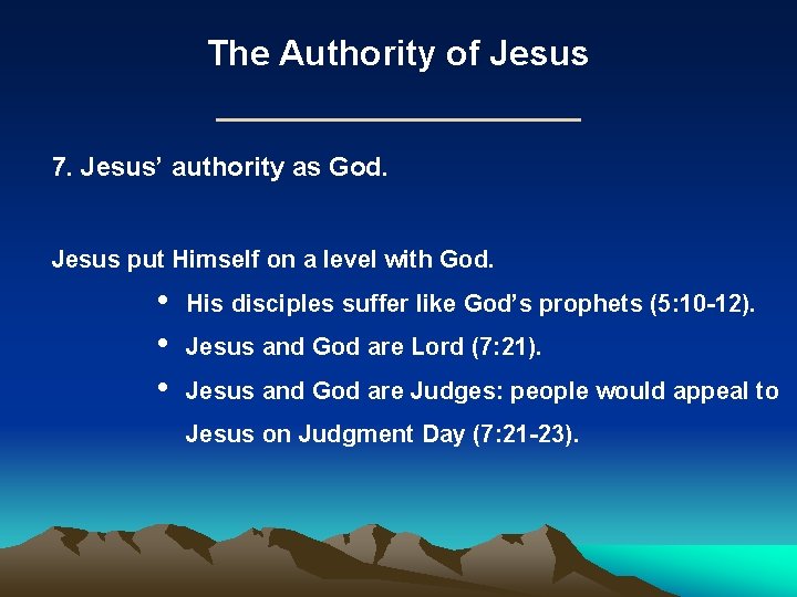 The Authority of Jesus 7. Jesus’ authority as God. Jesus put Himself on a The Authority of Jesus 7. Jesus’ authority as God. Jesus put Himself on a