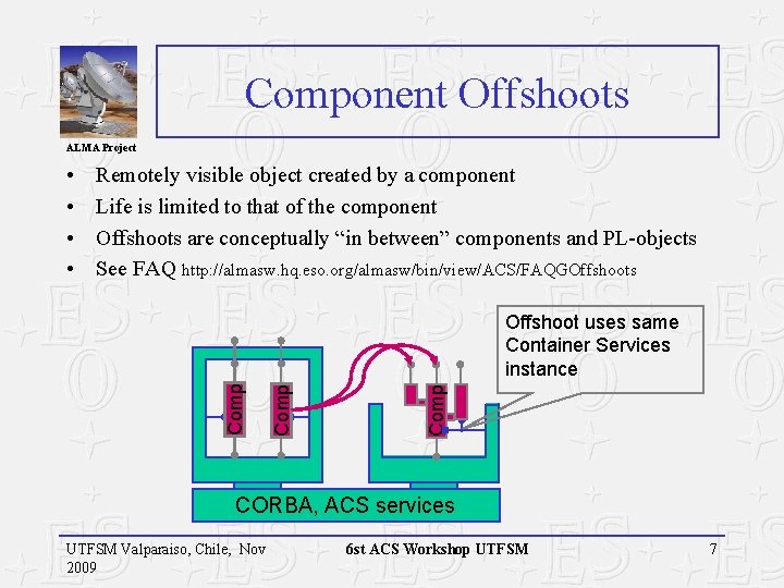 Component Offshoots ALMA Project • • Remotely visible object created by a component Life Component Offshoots ALMA Project • • Remotely visible object created by a component Life