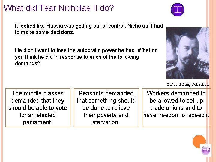 What did Tsar Nicholas II do? It looked like Russia was getting out of