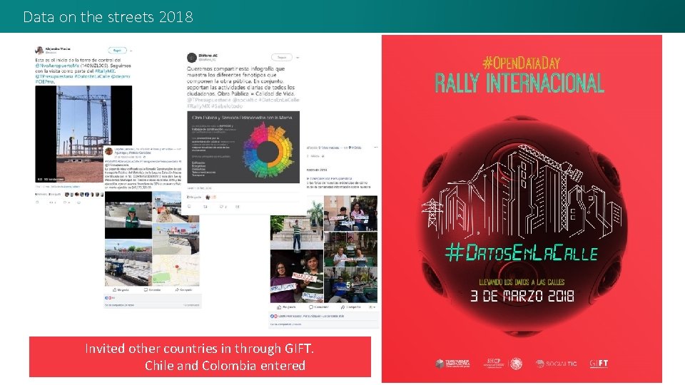 Data on the streets 2018 Invited other countries in through GIFT. Chile and Colombia
