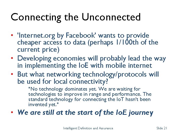 Connecting the Unconnected • 'Internet. org by Facebook' wants to provide cheaper access to