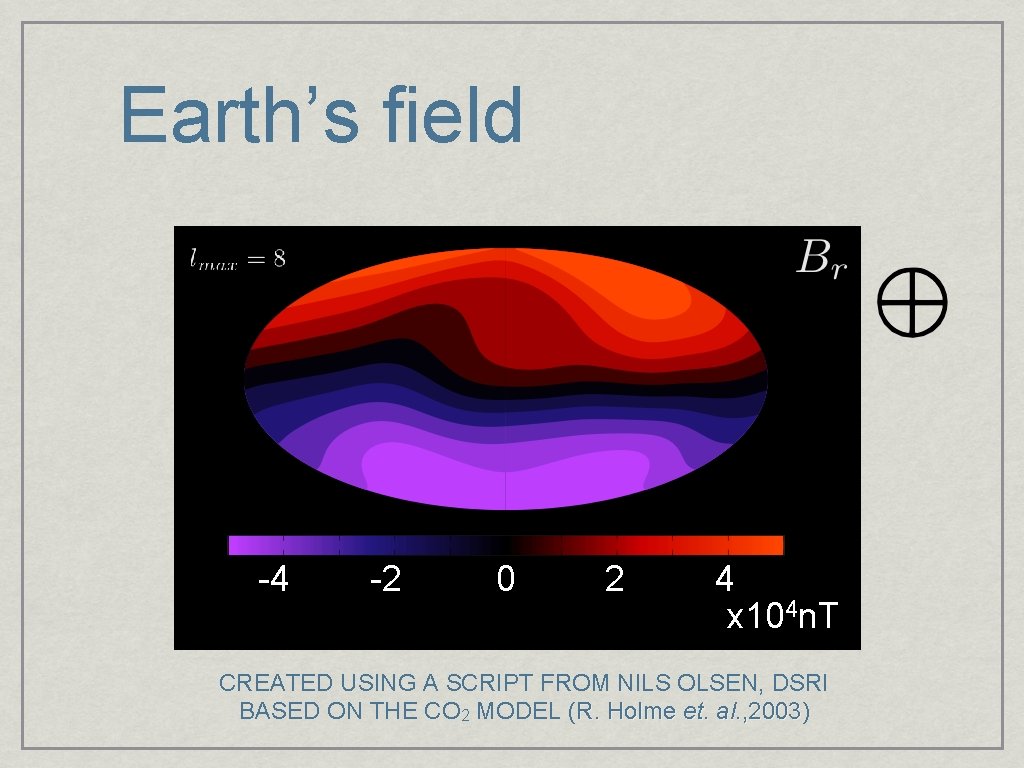 Earth’s field -4 -2 0 2 4 x 104 n. T CREATED USING A