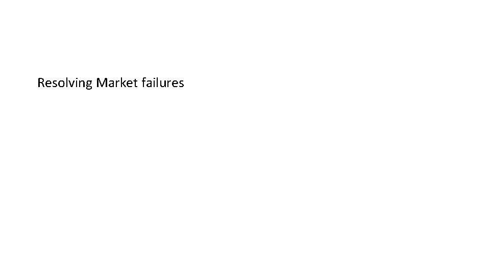 Resolving Market failures 