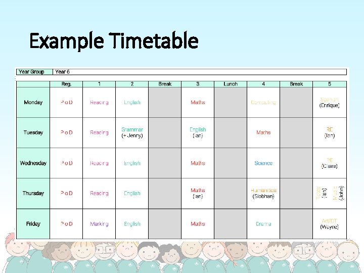 Example Timetable 