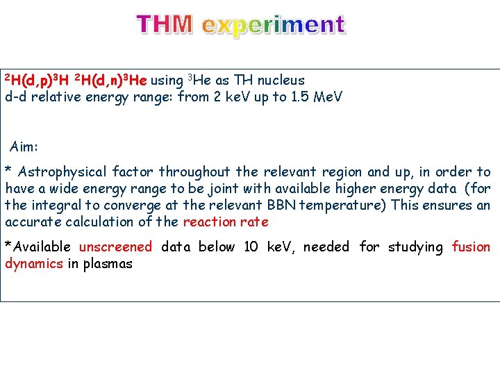 2 H(d, p)3 H 2 H(d, n)3 He using 3 He as TH nucleus