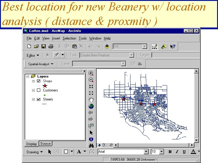 Best location for new Beanery w/ location analysis ( distance & proxmity ) 