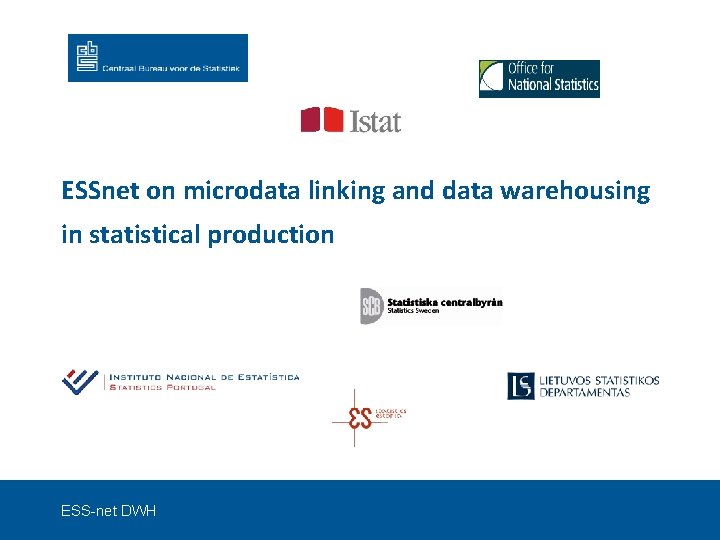 ESSnet on microdata linking and data warehousing in statistical production ESS-net DWH 