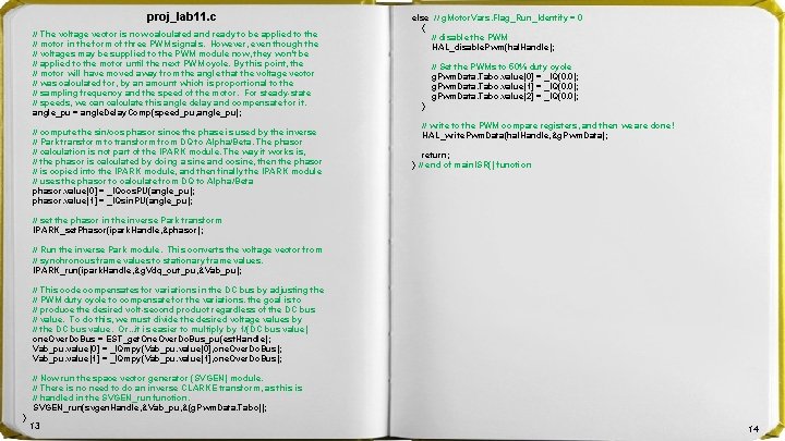 proj_lab 11. c // The voltage vector is now calculated and ready to be