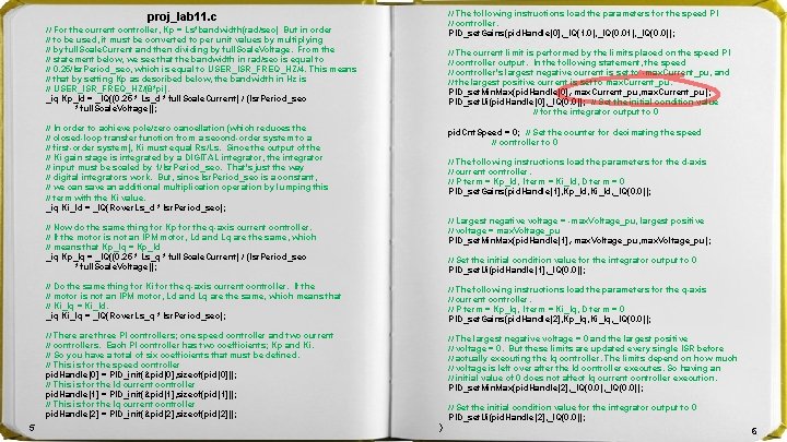 proj_lab 11. c // For the current controller, Kp = Ls*bandwidth(rad/sec) But in order