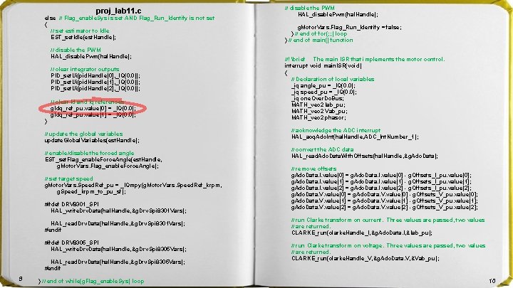 proj_lab 11. c else // Flag_enable. Sys is set AND Flag_Run_Identify is not set