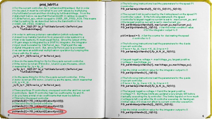 proj_lab 11. c // For the current controller, Kp = Ls*bandwidth(rad/sec) But in order