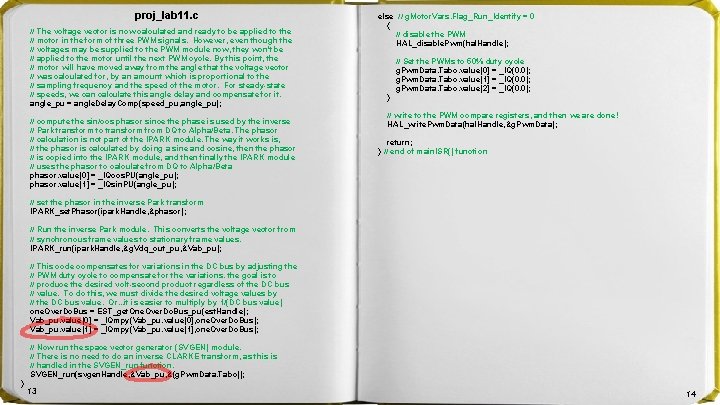 proj_lab 11. c // The voltage vector is now calculated and ready to be