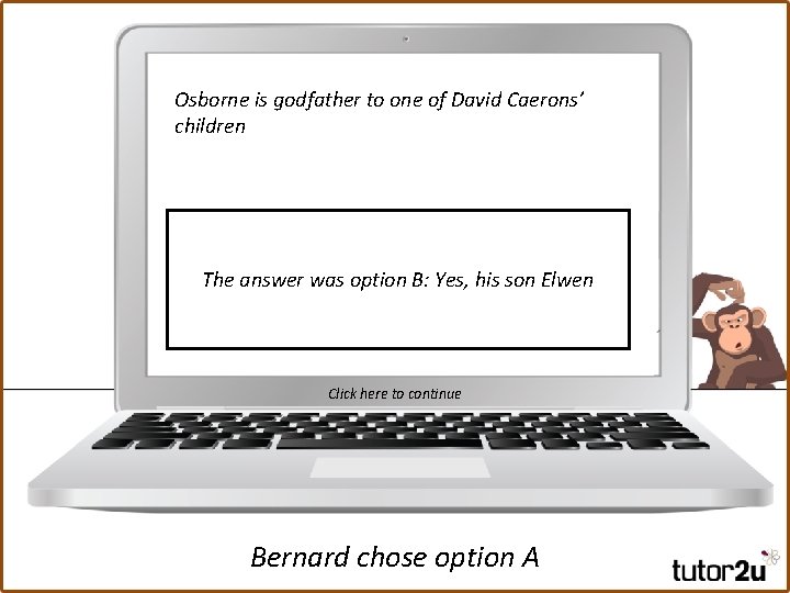 Osborne is godfather to one of David Caerons’ children The answer was option B: