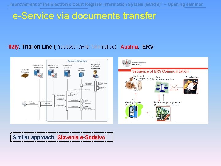 „Improvement of the Electronic Court Register Information System (ECRIS)” – Opening seminar e-Service via