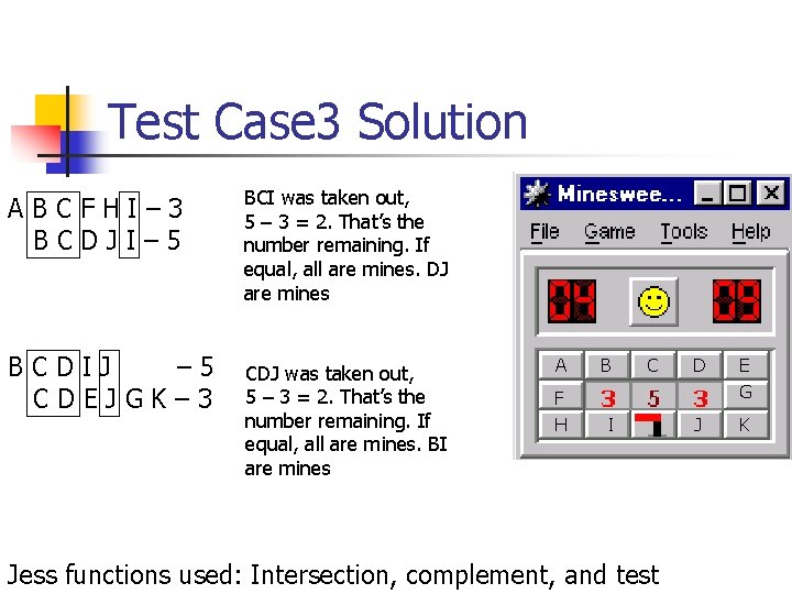 Test Case 3 Solution ABCFHI– 3 BCDJI– 5 BCDIJ – 5 CDEJGK– 3 BCI