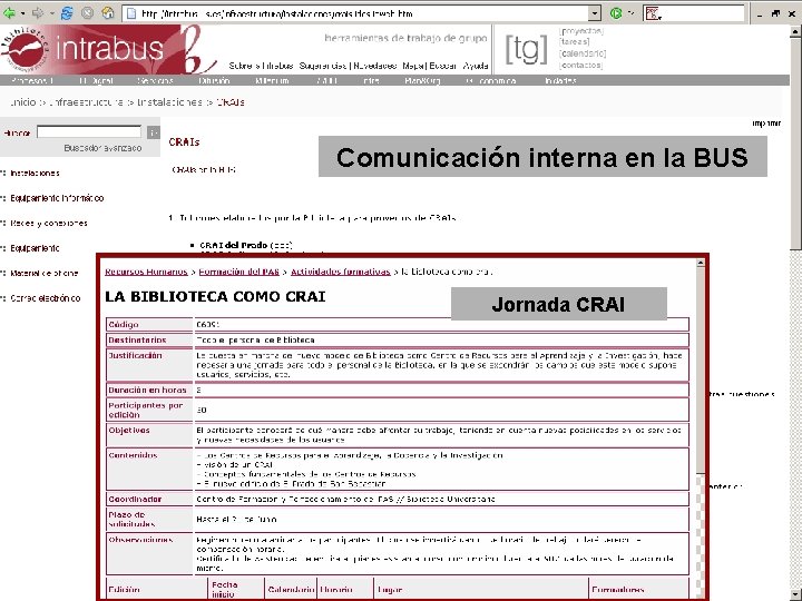 Comunicación interna en la BUS Jornada CRAI 