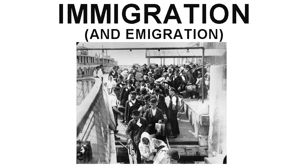 IMMIGRATION (AND EMIGRATION) 