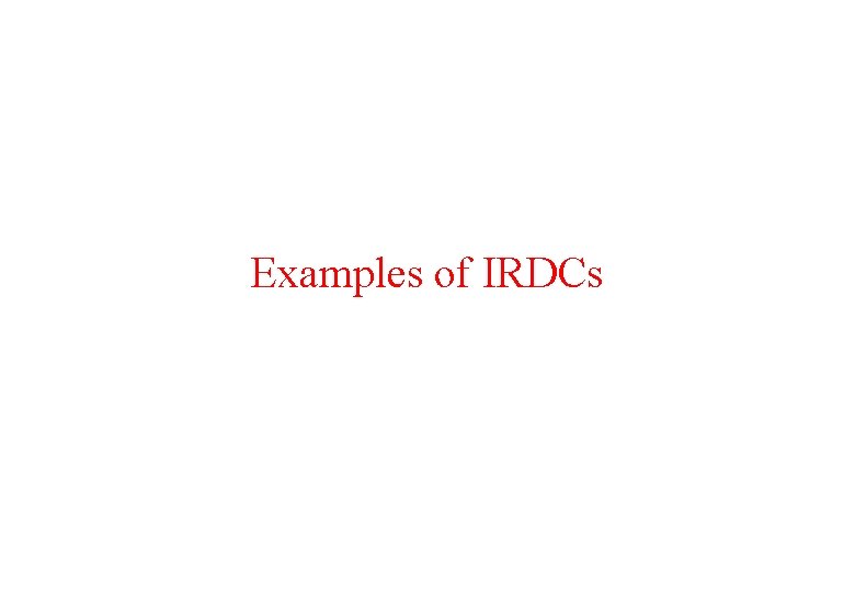 Examples of IRDCs 