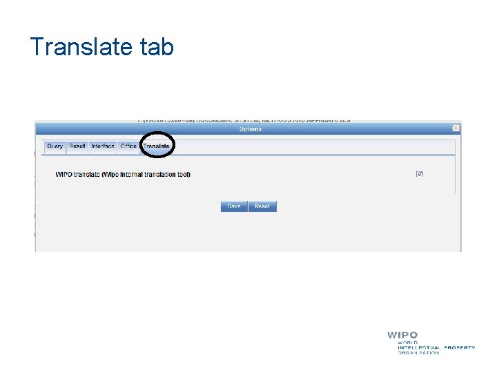 Translate tab 