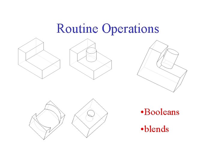 Routine Operations • Booleans • blends 