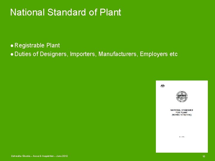 National Standard of Plant ● Registrable Plant ● Duties of Designers, Importers, Manufacturers, Employers