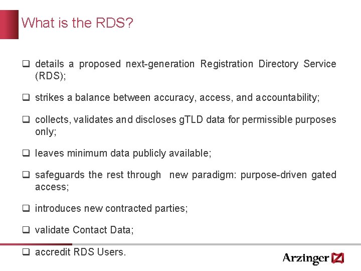 What is the RDS? q details a proposed next-generation Registration Directory Service (RDS); q