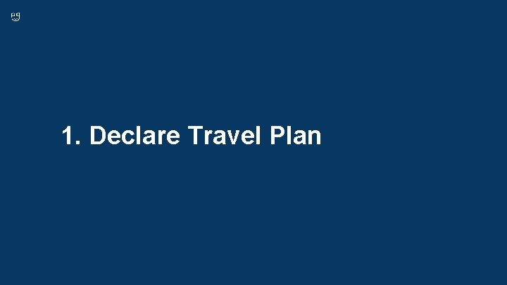 1. Declare Travel Plan 