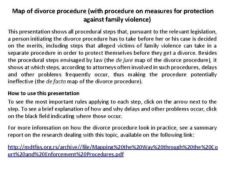 Map of divorce procedure (with procedure on measures for protection against family violence) This